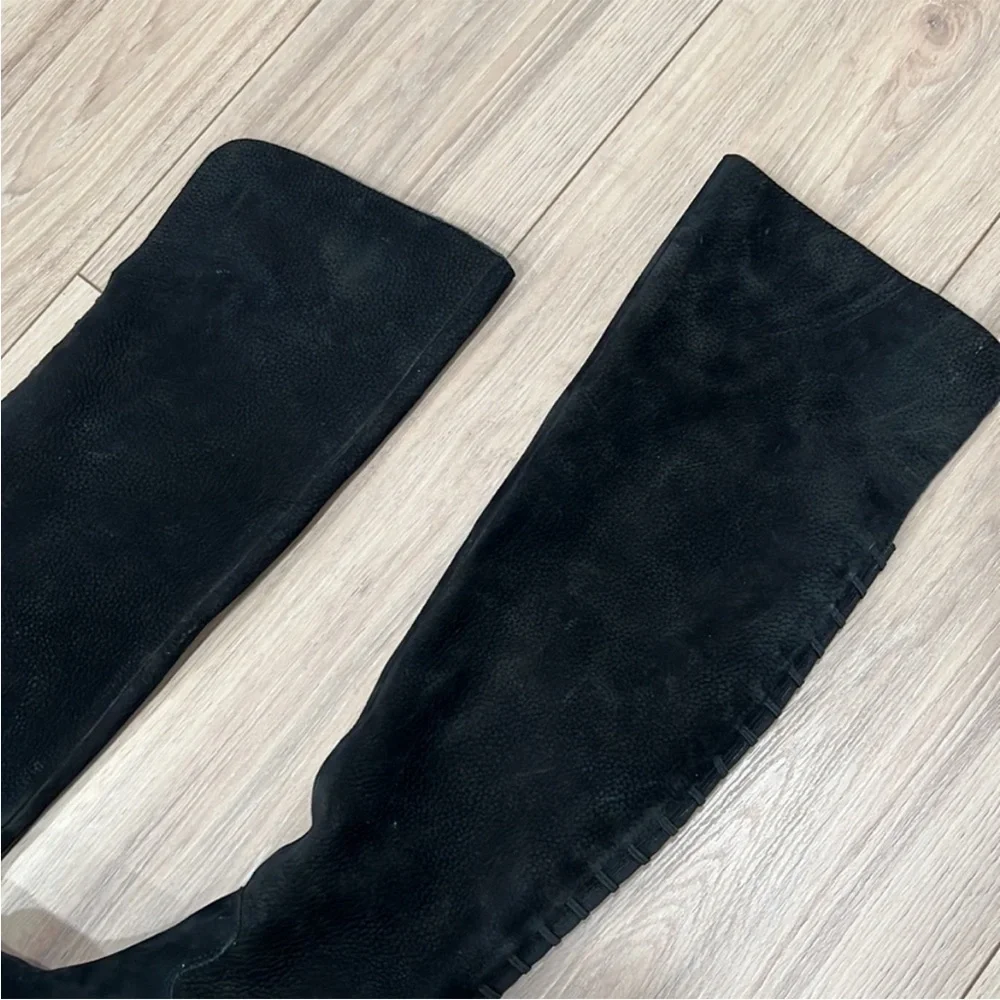 Lucky Brand Black Suede Knee-High Women's Boots